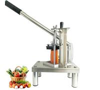 Cortador manual de patatas fritas, cortador de frutas y verduras de acero inoxidable, hoja opcional de 14 mm/10 mm/7 mm, mango extendido, diseño impermeable, para patatas, cebollas, zanahorias, hongos