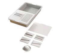 Cortador manual de verduras con bandeja de almacenamiento, herramienta de cocina para repollo, jengibre, patatas, cocina, hogar, bandeja de almacenamiento