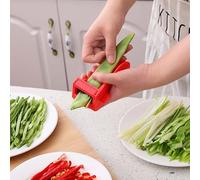 Cortador de verduras Cortador de frijoles Cortador de verduras para el hogar Cortador de cebolla verde Pimienta multifuncional Cortador de frijoles verdes no daña las manos Cuchillo-color aleatorio