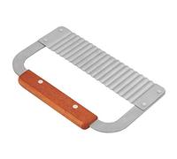 Cortador Ondulado de Acero Inoxidable con Mango de Madera, Utensilio de Cocina para Patatas Fritas, Frutas y Verduras, Ensaladas