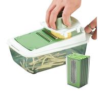 Cortador Para Verduras - 5 en 1 Acero Inoxidable Manual Portátil - Cortador De Y Picadora De Frutas Con Contenedor,Para Preparar Ensaladas Uso Domestico Comercial Restaurante Acampada Picnic