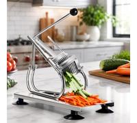 Cortador Patatas Fritas Y Bastones De Pepino Alta Resistencia, Cortador De Acero Inoxidable Con 3 Cuchillas (0,8/1/1,2Cm) Y Picador Manual Verduras Con 4 Ventosas, Para Preparar Zanahorias