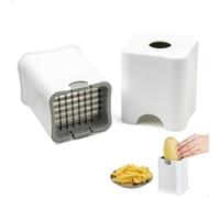 Cortador Patatas Manual, Rápido Cortar Patatas Profesional con Rejillas para Cortar, Multifunción Cortador Verduras en Acero Inoxidable para Cebolla Zanahoria Papa Pepinos (Blanco)