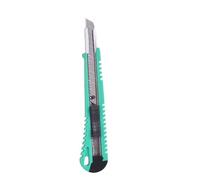 Cortador retráctil de 9 mm, guía de acero inoxidable, diseño ergonómico, medidas 1x13,5x2,8 cm, ideal para cortes precisos y manualidades.