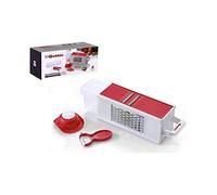 Cortador y Rallador de Verduras con Deposito Quttin Blanco Rojo (32,5 x 10,5 x 10,5 cm).