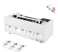 Cortadora automática de tarjetas de presentación, cortadora eléctrica de alta precisión, margen ajustable de 9-12 mm, corte de 30 piezas/min, máquina de encuadernación y corte de papel