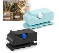 Cortadora de 2 piezas para gato Scratch Board de cartón impreso manualmente en forma de 3D y cortadora de cinta de cartón para cama de gato hecha a mano (negro + azul)