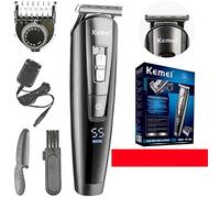 Cortadora de afeitadora eléctrica, cortadora de hombre, recortadora inalámbrica profesional, con pantalla LCD, cargable con peine de límite, herramienta Li-Ioncut de 1000 mAh