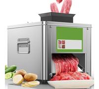Cortadora De Carne Cuchilla Inoxidable 850W - Máquina Comercial De Sobremesa, 310r/min, 150kg/h, Corta Fiambre, Carne Fresca Y Verduras En Lonchas/Tiras/Tacos(5mm)