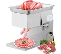 Cortadora de Carne Eléctrica Comercial, 551 lbs/H Laminador de Acero Inoxidable con Hoja Desmontable de 3 mm, Máquina de Procesamiento de Carne de Engranajes Metálicos para Restaurantes y Cocinas