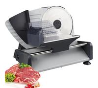 Cortadora De Carne Eléctrica, Cuchilla De Acero Inoxidable Extraíble De 19 Cm, Cortadora De Alimentos Para Charcutería Con Empujador De Alimentos, Grosor Ajustable 1-15 Mm, Interruptor De Seguridad, P