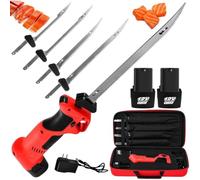 Cortadora de carne eléctrica, cuchillo eléctrico recargable, cortadora de carne inalámbrica, cortadora de carne eléctrica de acero inoxidable, corta carne con un solo clic, con 4 cabezales de corte, c