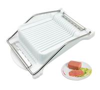 Cortadora de carne para almuerzo cortadora de huevos duros de plástico de 8 3x5 1 pulgadas con 14 alambres de acero inoxidable cortador de queso reutilizable con agarre cómodo para cortar frutas y