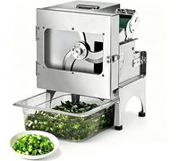 Cortadora de Cebolletas Comercial 300 kg/h, Cortadora de Verduras Eléctrica de 200 W con Espesor Ajustable de 1,3-35 mm, Procesador de Alimentos de Acero Inoxidable 304 para Cebollas Puerros Apio(B)