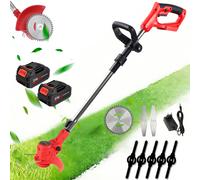 Cortadora de Césped Eléctrica Inalámbrica de 21V con Barra Telescópica, Recortadora de Césped Plegable, Herramienta de Jardinería para Cortar y Podar, Compatible con Batería Makita 2 BATTERY