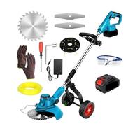 Cortadora De Césped Eléctrica Sin Escobillas 21 V con Herramienta Poda Telescópica Ajustable Y Ángulo Longitud Rueda Tareas De Corte Sin Esfuerzo En El Jardín(with 1 Battery Set)