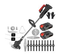 Cortadora De Césped Inalámbrica 24 V con Cuchilla Metal, Telescópica, 2 Baterías 2000 MAh, Juego Eléctrica Tareas De Corte Sin Esfuerzo En El Jardín(Black)