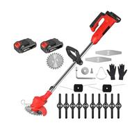 Cortadora De Césped Inalámbrica 24 V con Cuchilla Metal, Telescópica, 2 Baterías 2000 MAh, Juego Eléctrica Tareas De Corte Sin Esfuerzo En El Jardín(Red)