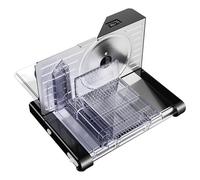 Cortadora de Fiambre Eléctrica Plegable, Cortafiambres con Grosor Ajustable (0-18mm), Cortafiambres 160W para Carne y Pan, Silenciosa (<70dB)