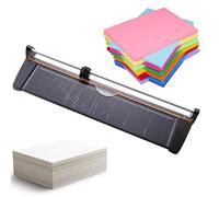 Cortadora de guillotina resistente, cortador de papel manual A2 con base de metal, corte de precisión de 1 mm (10 hojas), prensa automática de papel, patas antideslizantes para manualidades
