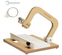 Cortadora de jabón de madera, herramienta de corte de acero inoxidable ajustable por cable, herramienta de fabricación de bricolaje de queso de vela de pan de jabón hecha a mano (Wooden-White-01)