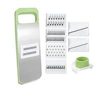 Cortadora de mandolina 6 en 1 para cocina, cortadora de verduras, patatas fritas de varias hojas, trituradora de verduras, verde para pequeños trabajos de cocina verde 2 piezas