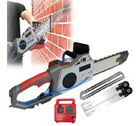 Cortadora De Muros Eléctrica De Cadena Diamantada Equipo Industrial Para Cortar Hormigón Con De Supresión De Polvo Con Alimentación De Agua, 2 Cadenas Y 2 Barras Guía Para Granito, Armado(A 350)