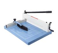 Cortadora de papel resistente, cortador de guillotina con bloqueo de seguridad, corte asistido a cuadrícula, capacidad de 360 hojas, mango de ahorro de trabajo, base de acero para oficina, escuela e