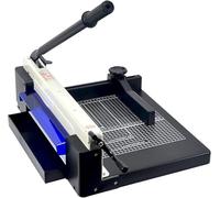 Cortadora de papel resistente, cortador giratorio A4 con protección automática de seguridad y reglas laterales, herramienta de corte multifunción para oficina