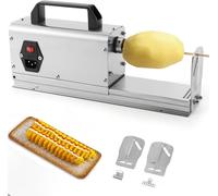 Cortadora de patatas eléctrica Tornado 3 en 1, cortadora de patatas eléctrica comercial, máquina para cortar patatas rizadas, zanahorias y manzanas. Velocidad de rotación: 200 RPM, 40 W.