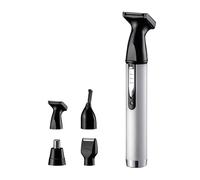 Cortadora de pelo eléctrica multifuncional para nariz, oreja, resistente al agua, cejas, barba, afeitadora con cabezales intercambiables, set de aseo profesional recargable por USB