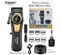 Cortadora de pelo profesional Kemei KM-2242 Baber, Máquina para cortar cabello con Base de carga para hombres, cortadora de pelo eléctrica, regalo para hombres KM-2242