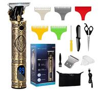 Cortadora de pelo profesional para hombre, Hasfu cortapelos sin agujeros, cortapelos sin cables, corte de pelo, kit de corte de pelo y aseo para hombres, pantalla LED recargable