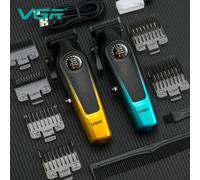 Cortadora de pelo profesional VGR V196 para hombres, cortadora de pelo con hoja de cerámica USB inalámbrica con pantalla LED DLC, cortadora de barba Green-Box