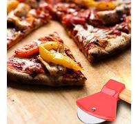 Cortadora de Pizza Hacha, de bambú 21CM (Negra) | Hoja giratoria duradera, agarre ergonómico, adecuada para cocinas y restaurantes.