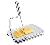 Cortadora de Queso, Acero Inoxidable Cortadora de Mantequilla con Cuchilla Multiusos Escala de Tamaño Precisa Tabla para Cortar Queso para Queso en Bloque Salchichas Jamón Carnes Verduras