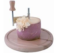 Cortadora de queso APS con tapa, Ø 22cm, H: 15cm, madera de haya, acero inoxidable, corta en rodajas finísimas los floretes de quesos duros como el Tête de Moine