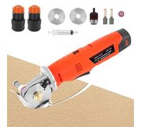 Cortadora de tela rotativa eléctrica inalámbrica, tijeras de tela recargables con iluminación frontal, 2 cuchillas, tijeras de costura de mano, tijeras de tela multicapa para alfombras