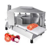 Cortadora de verduras comercial, máquina cortadora manual de patatas y tomates, hoja de acero inoxidable y tabla de cortar incorporada, para pepinos, tomates, cebollas en juliana 9mm