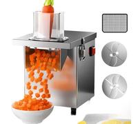 Cortadora De Verduras Eléctrica Multifuncional, Máquina Comercial para Dados, Cuerpo De Acero Inoxidable, Grosor Ajustable 2-4mm, Potencia De 250w para Cortar Patatas Y Varias Verduras
