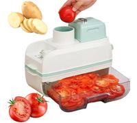 Cortadora De Verduras Eléctrica, Procesador De Frutas De Alimentos Multifuncional con 4 Cuchillas Y Canal De Alimentación De 8,5 Cm, Superficie De Corte Lisa para Uso Comercial En El Hogar Cantina