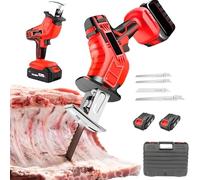 Cortadora Eléctrica de Sierra Para Huesos y Carne Para Cortar Carne Congelada con 2 Baterías y Cuchillas de Metal Regulación de Velocidad Continua Corte Rápido 2 Batteries