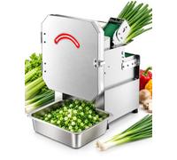 Cortadora Eléctrica De Verduras 200W, Picadora Automática De Cebolleta | Longitud De Corte Ajustable De 1,5-35 mm Para Cortar Verduras En Aros Finos, Trozos Cortos O Secciones Más Largas