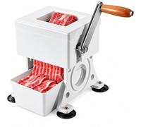 Cortadora Manual De Carne Con Manivela, Máquina De Corte Con Juego De Cuchillas Desmontable De Acero Inoxidable, Base Con Ventosas Y Bandeja Para Ternera, Cerdo Y Cordero 3.5