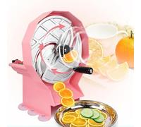 Cortadora manual de verduras, cortador de disco de espesor ajustable de 0,5 a 6 mm con hoja de aluminio, para frutas, verduras y carne congelada, antideslizante y fácil de limpiar Magenta