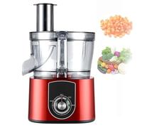 Cortadora y picadora eléctrica comercial de verduras con motor de 600 W, rejillas de corte de 8 mm/10 mm, cuchilla para rebanar, color negro.