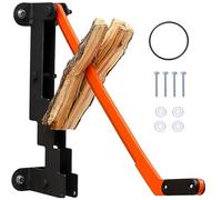 Cortadoras de Troncos, Cortador de troncos manual, Separador de Madera de Mano, divisor de madera manual de acero al carbono, soporte de pared para leña, herramienta para cortar madera (Orange)