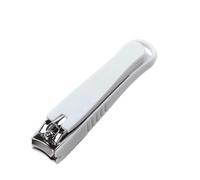 cortadoras de uñas, Cortaúñas grande de acero al carbono, profesional, con recogedor de clips (D)(White)