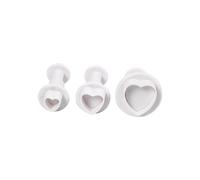 Cortadores a presión - Corazón - 3 piezas - Plástico - Apto para lavavajillas