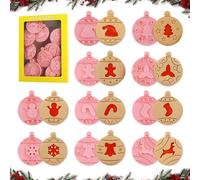 Cortadores de Galletas 3d Navidad, Dwafill Cortador Galletas Navideñas, Cortadores Galletas Niños, Haciendo Galletas Navideñas con Mi Hija (F)